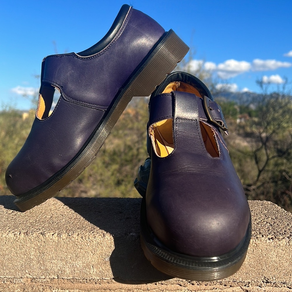 🏴 Purple Steel Toe MIE Dr. Martens Chunky Vintage Mary Jane UK 6 - Picture 11 of 17